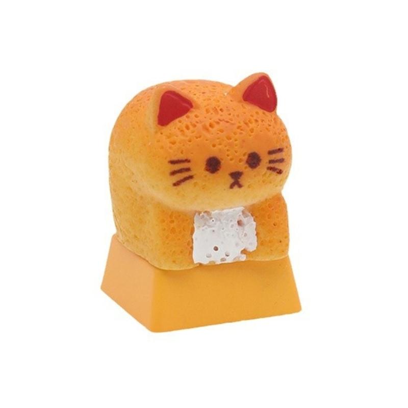 

Unique Kitten and Bread Themed Keycap for Mechanical Keyboards Durability Resin Construction Easy Installation 1