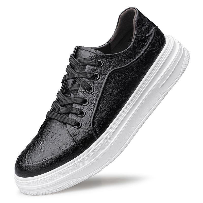 European station men's board shoes versatile light luxury breathable casual shoes autumn flat men's shoes foreign trade cowhide sports shoes