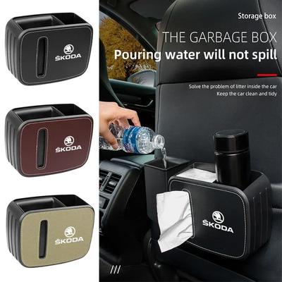 Boîte de rangement multifonctionnelle 2 en 1 pour Skoda Fabia 2 1 Rapid Octavia Tour Rs Kodiaq Superb Kamiq Yeti Karoq Felicia Kodiak