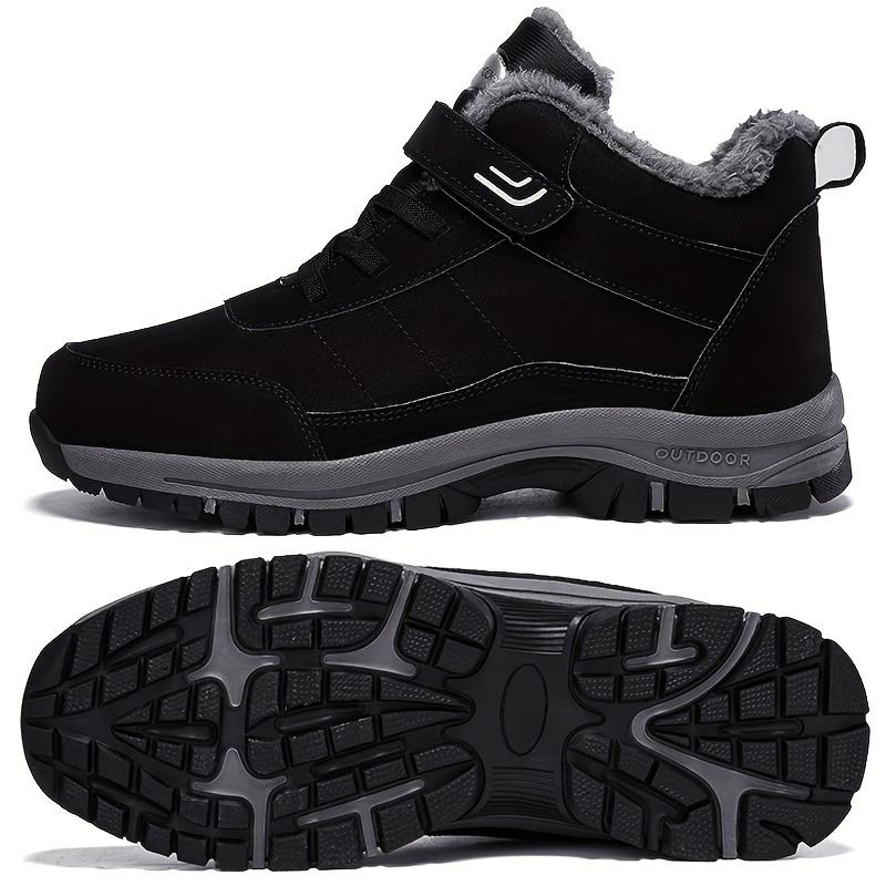 Herren Rutschfeste Schneestiefel, Winter Thermoschuhe, Winddichte Wanderstiefel mit flauschigem Futter