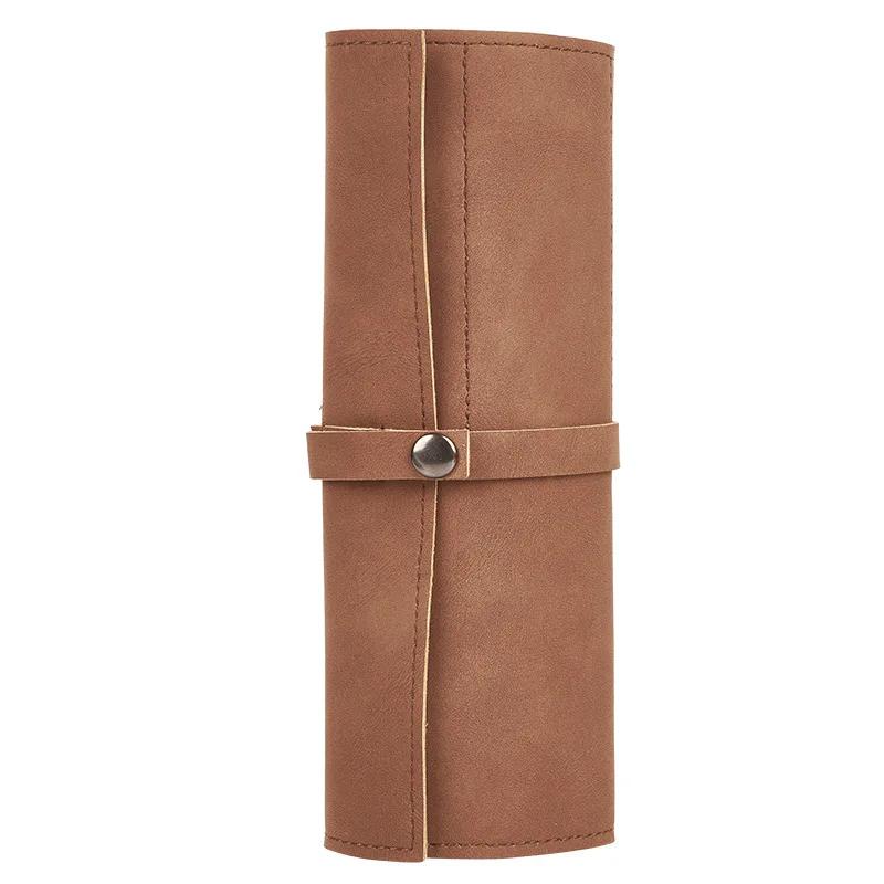 Watch Band Roll Organizer with 5 Slots,Storage Box,Easy Carry On Watchlover Storage,Full Grain Leather,Handmade Travel Case