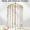 Rotating Jewelry Display Stand Detachable Acrylic Metal Organizers for Necklaces Bracelets Earrings 360 Degree Showcase