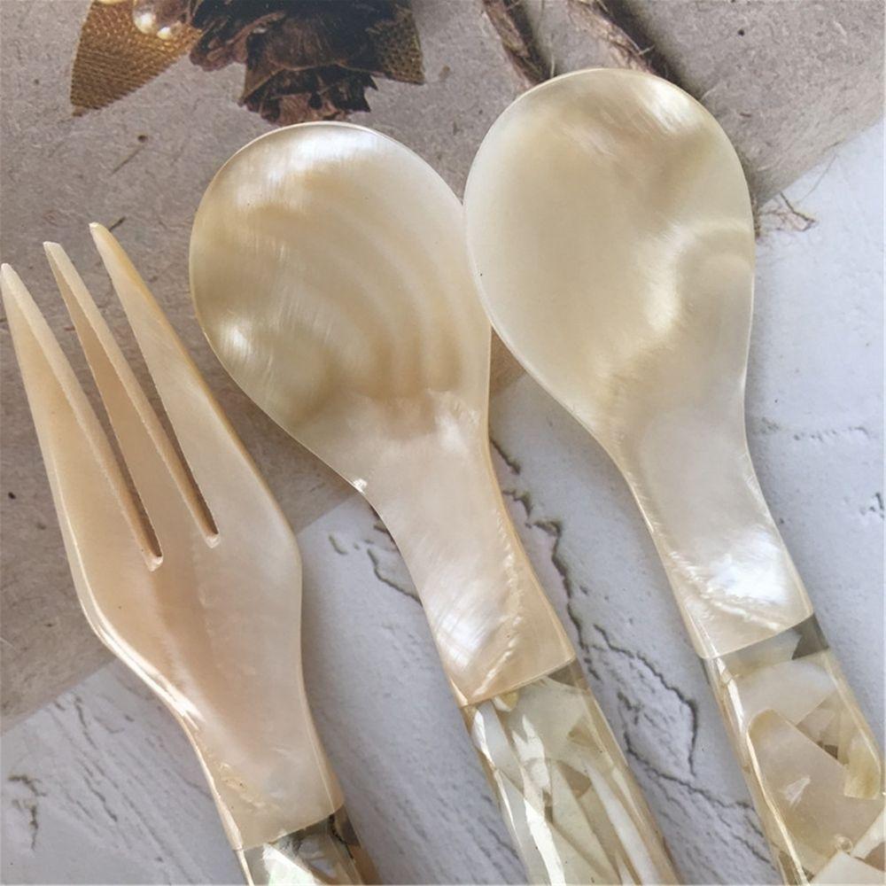Home Condiment Scoop Coffee Tableware Conch Fork Shell Spoon Ice Cream Dessert Spoon Teaspoon