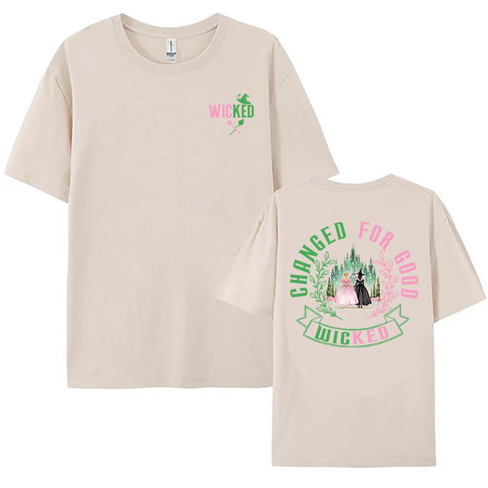Fashion Film Wicked for Good Tshirts Short Sleeve Cotton Female Tshirt Casual Loose Graphic Printing Tees Women Men Clothing