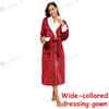 Thick Flannel Bathrobe for Women Winter Warm Fleece Robe Long Hooded Sleepwear Cozy Loungewear