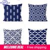 Navy Blue Cushion Geometric Pillowcase Decorative Pillow Home Decor Throw