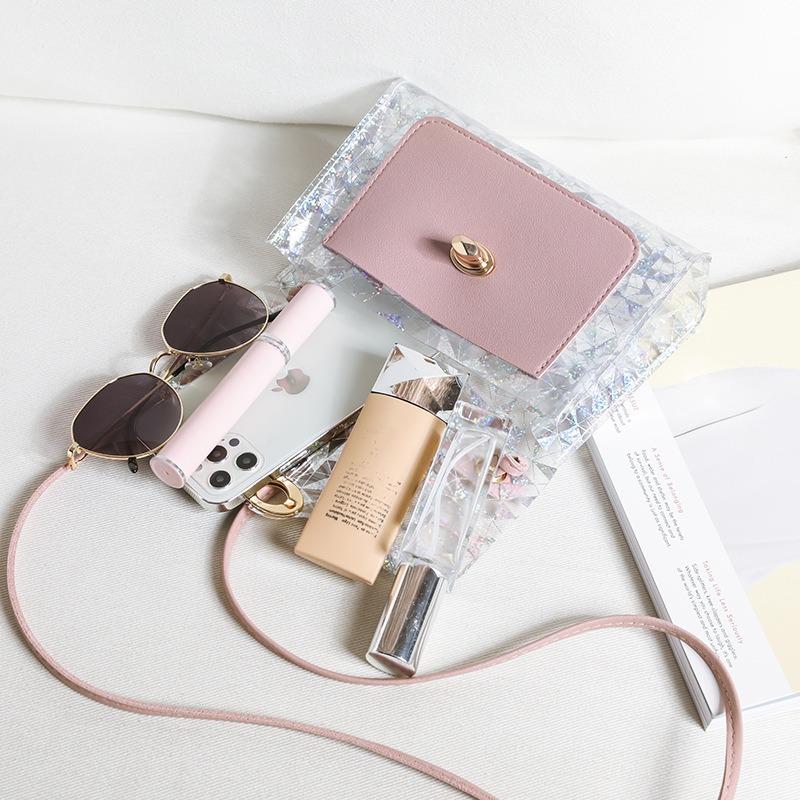 Bag women's new trendy chain transparent fashion women's bag shoulder personality versatile crossbody texture