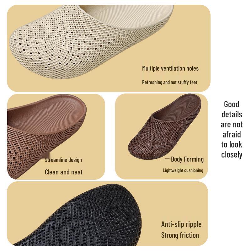 Summer Couple's Non-slip Breathable Indoor Bath Slippers for Men & Women