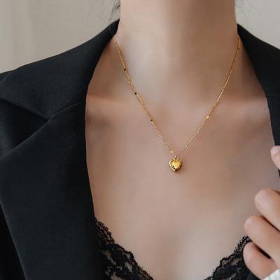 Colier simplu din oțel titan, dragoste, vânt rece, personalitate, lanț claviculă, lux ușor, nișă, design cu simț, decor colier pentru femei