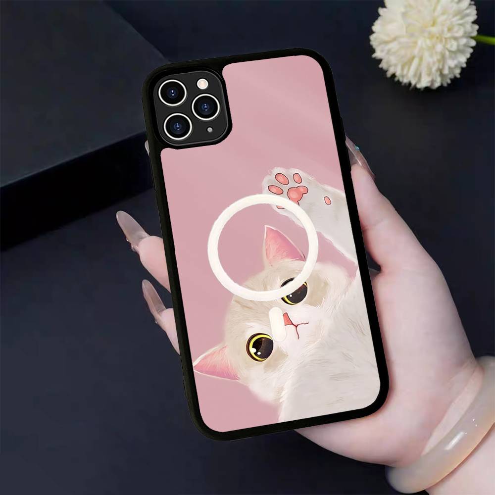 A Cute Comic Cat For Magsafe Magnetic Phone Case For IPhone 17 16 Pro Max 15 Plus 14 13 12 11 Cover