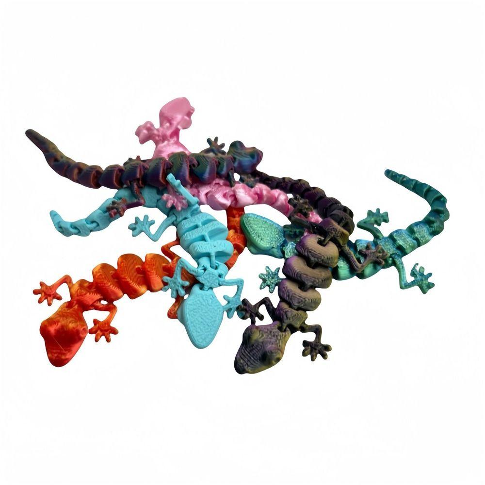 Mini 3D Printed Lizard Toy Fully Articulated Realistic Movable Joints Figure Plastic Creative Simulation Animal Toy