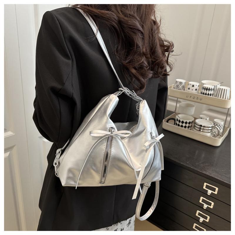 Retro Large Capacity Soft Leather Tote Bag With Knot Casual Double Shoulder Bag Trendy Sle Women'S Handbag