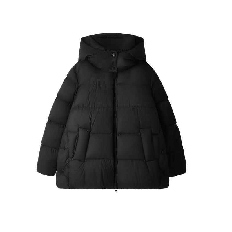 Soft puff goose down jacket, bread jacket, removable hat down jacket women's short winter new high-end