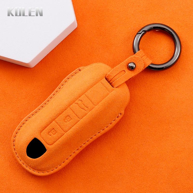 AABKR1 Leather Car Remote Key Case Cover Shell For Porsche Panamera Cayenne 971 911 9YA Boxster 3 Buttons Protected Fob Accessories Bag