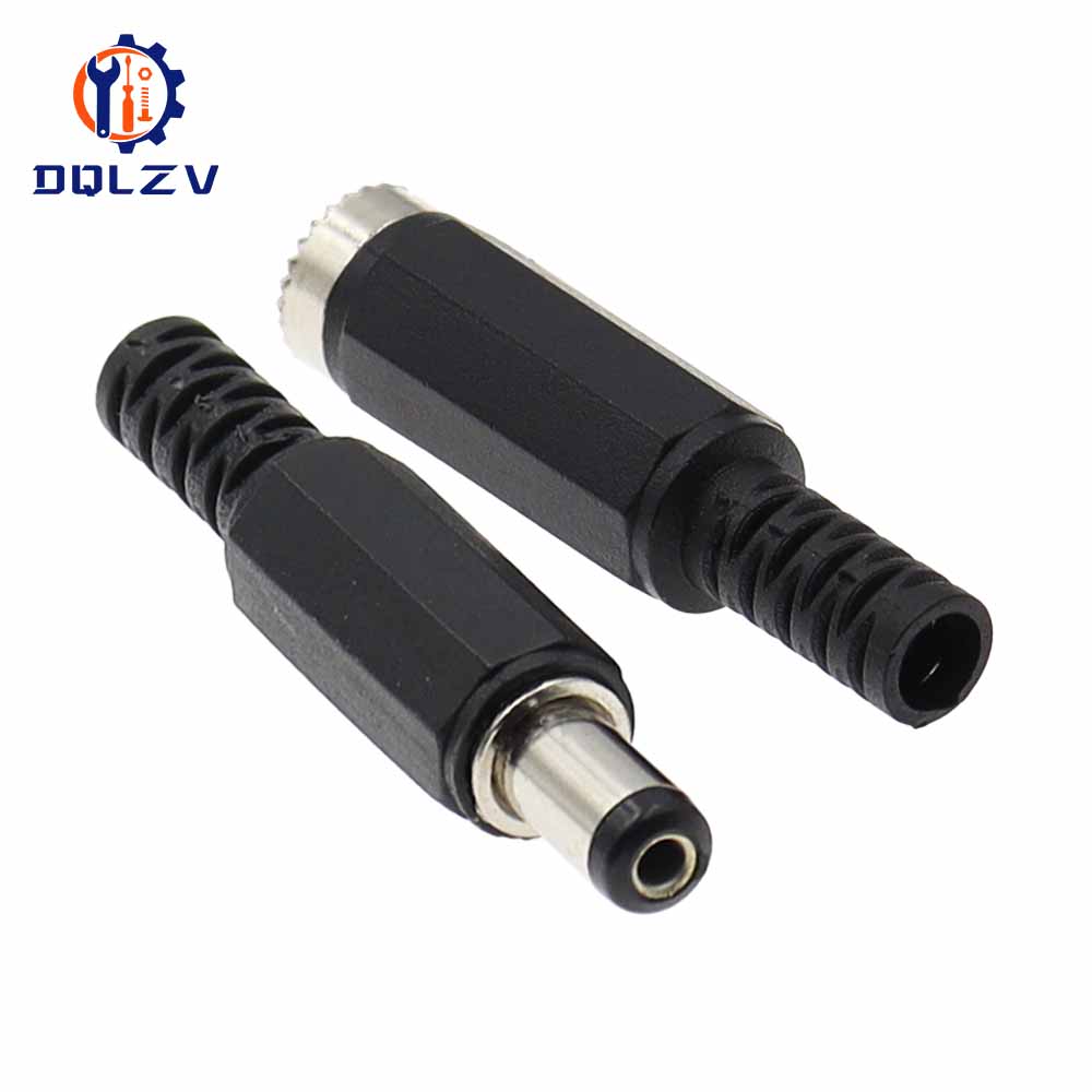 DC Female Male Power Plug 5.5mm X 2.1mm Male Female Jack Socket Adapter Connectors Set For DIY Projects Connector
