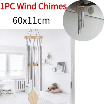 Campanelli eolici portafortuna, 6 tubi, ciondolo a campana per decorazioni domestiche, suono chiaro ed elegante, adatto per uso interno ed esterno