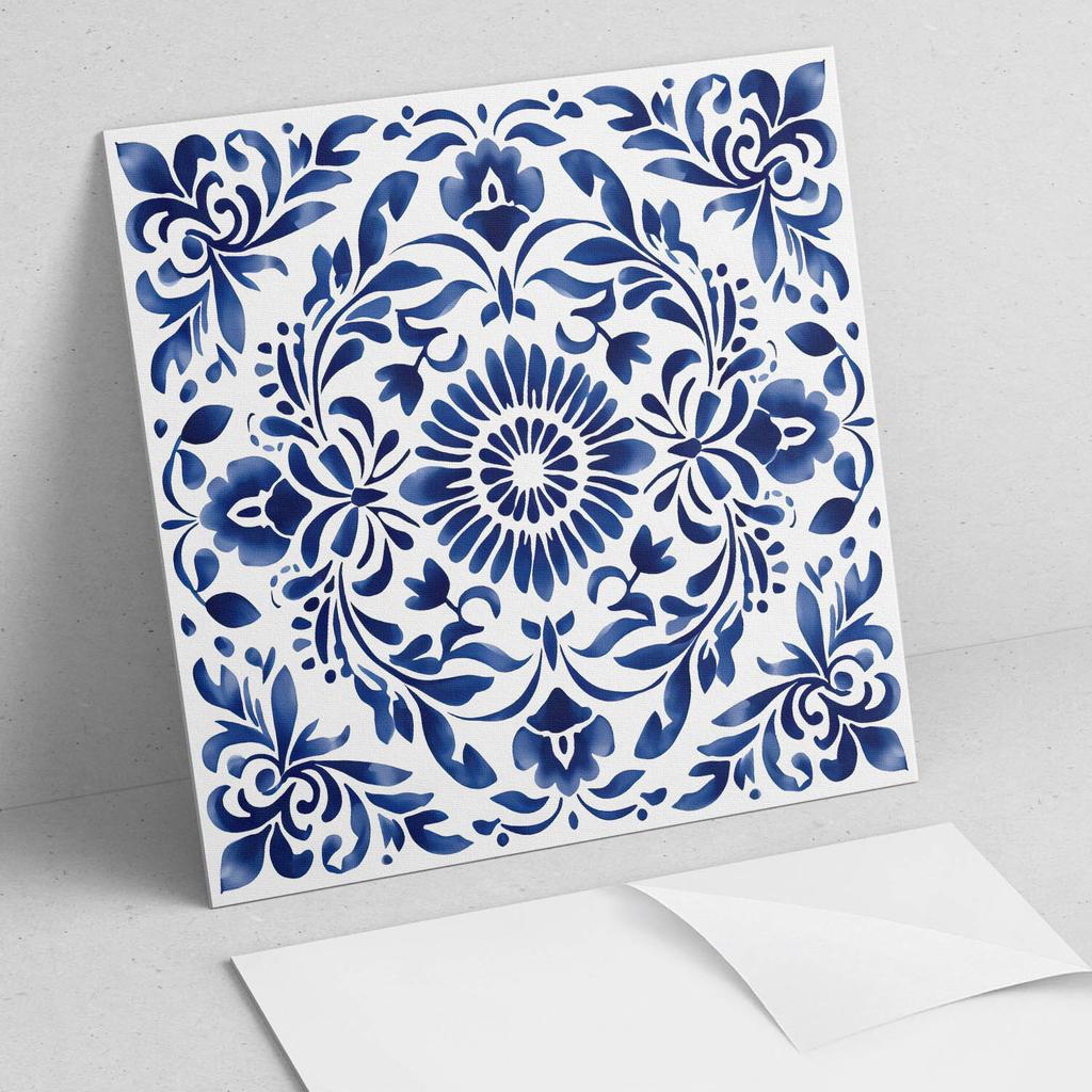 Kafelki Samoprzylepne Winylowe Z Nadrukiem Kwiatowy Wzór Z Ornamentami 20X20X20 Cm