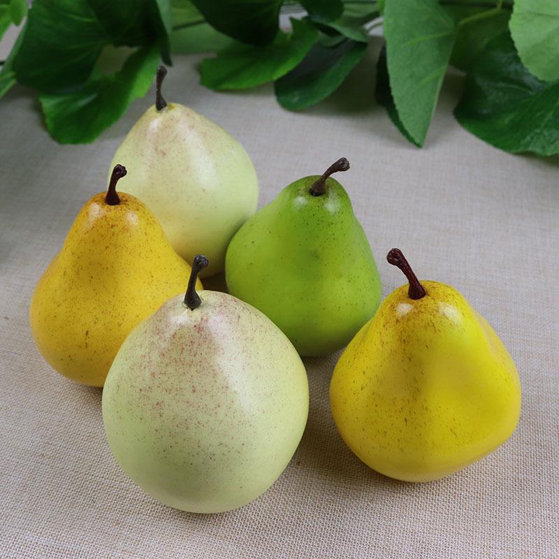 Simulated Fruit & Vegetable Props: Snow Pear, Banana, Grape, Orange for Cabinet Decor