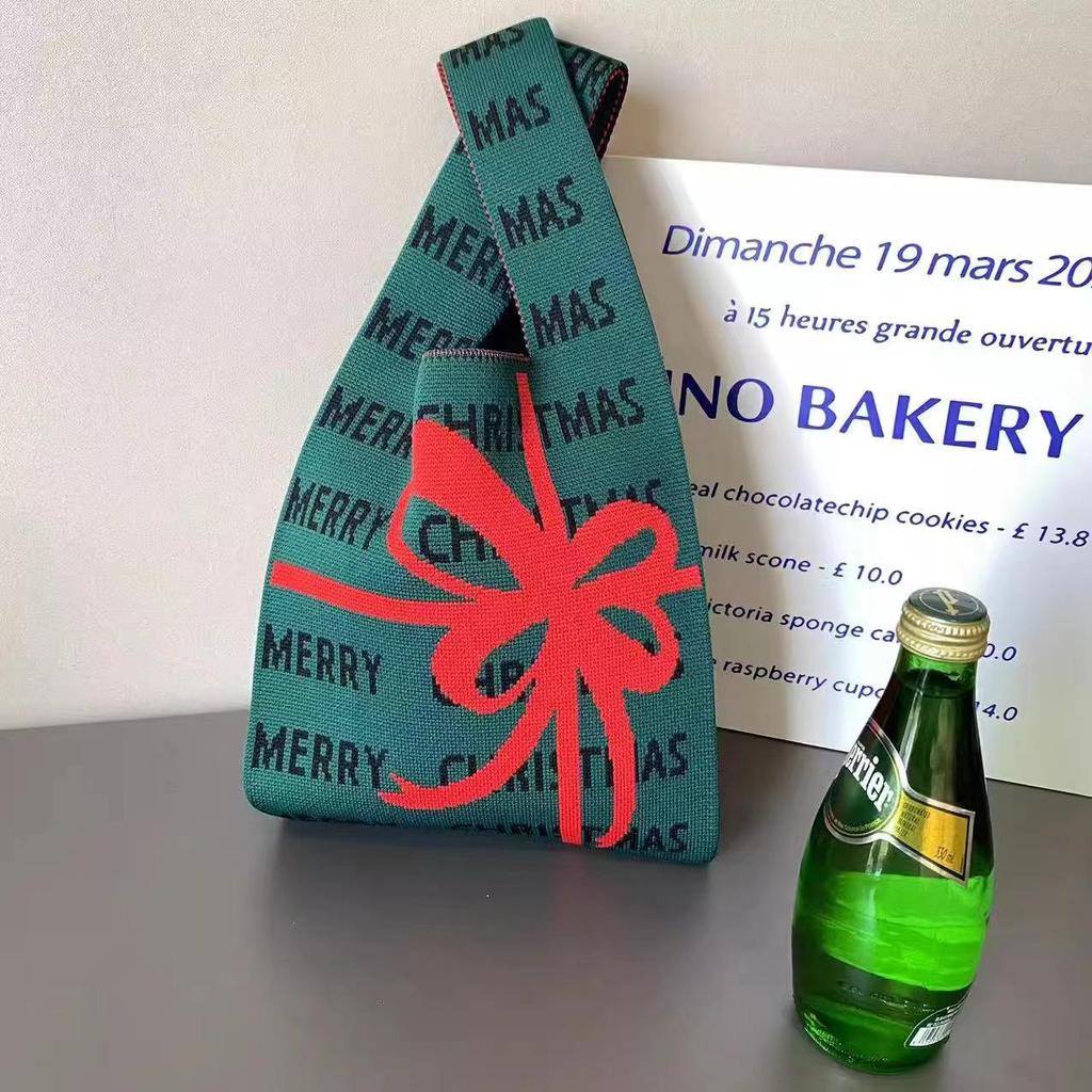 Knitted Christmas Candy Gift Tote & Handbag