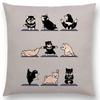 Mais Novos Animais Yoga Estampas de Desenho Animado Engraçadas Capa de Almofada Alpaca Coelho Dachshund Bull Terrier Hipopótamo Cães Panda Capa de Almofada para Sofá