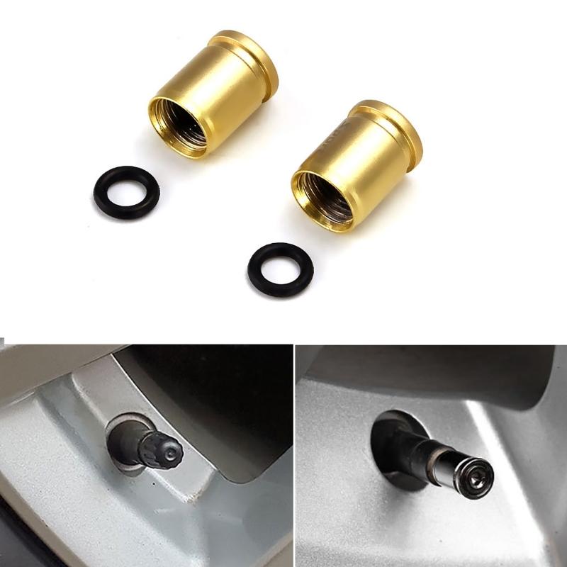 Zinc Alloy Valves Stem Caps Cover, 4Piece Set, with Airtights Rubber Seal Leak Proof for Wheels Motorbike Secure Parking