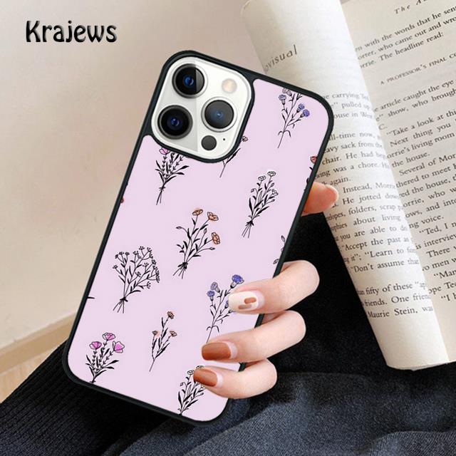 Minimalist Aesthetic Flower Phone Case For iPhone 17 Air 16 15 14 Max Plus 11 12 13 Pro Max Phone Cover Coque Fundas
