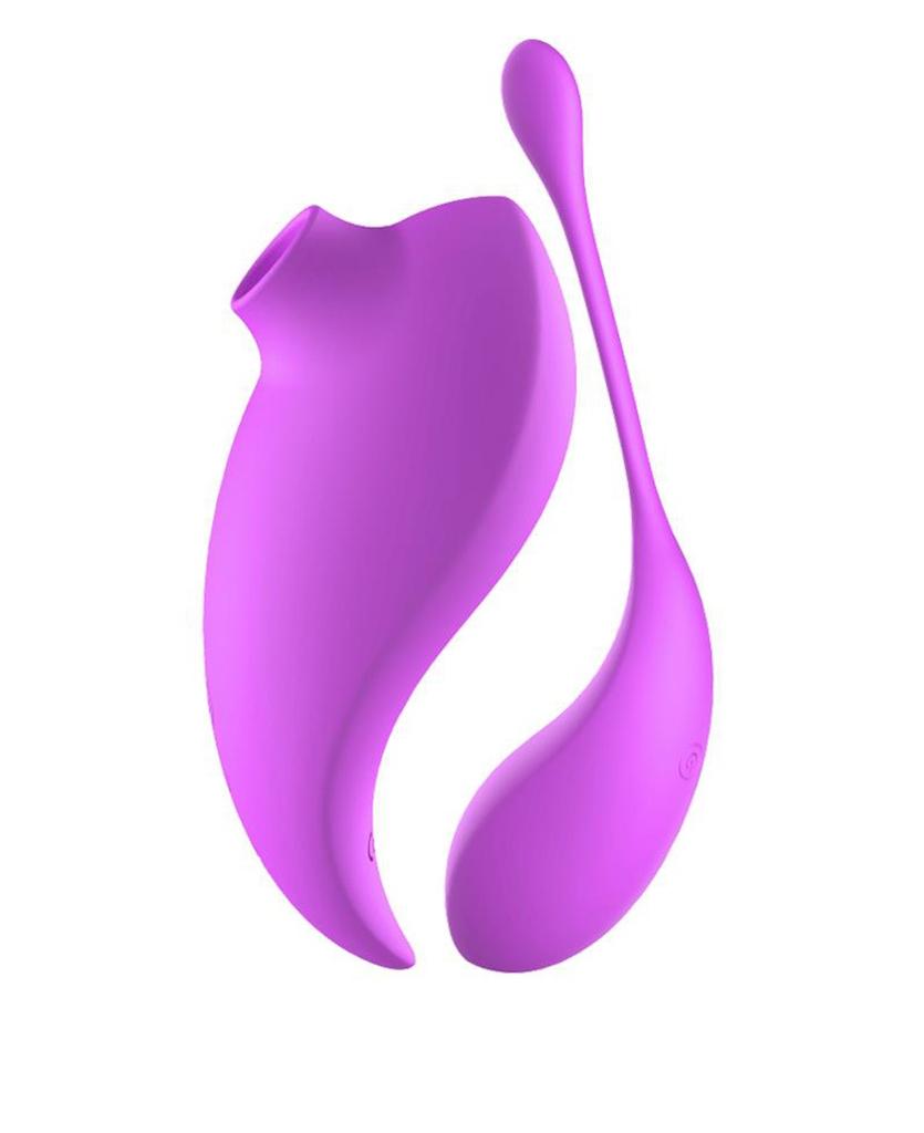 2en1 Stimulateur Clitoridien à Picots Par Aspiration Avec Son œuf Vibrant à Distance Violet 0 B0009 Pur
