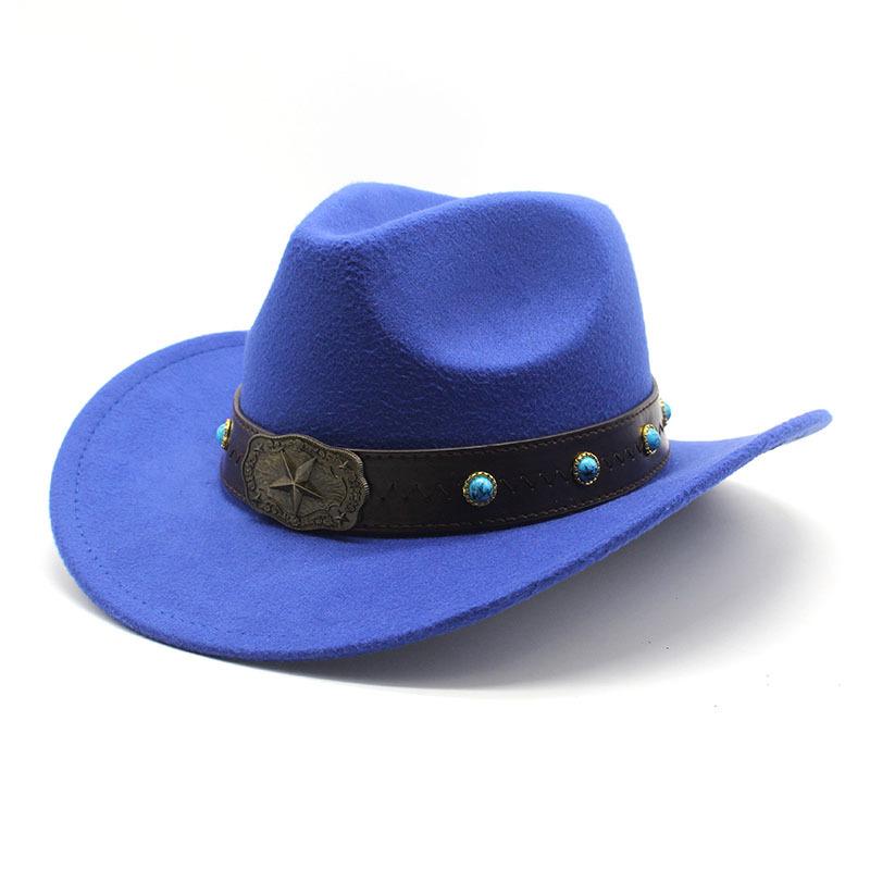 Minority Woolen Hat Men And Women Couple Hat Woolen Western Cowboy Top Hat