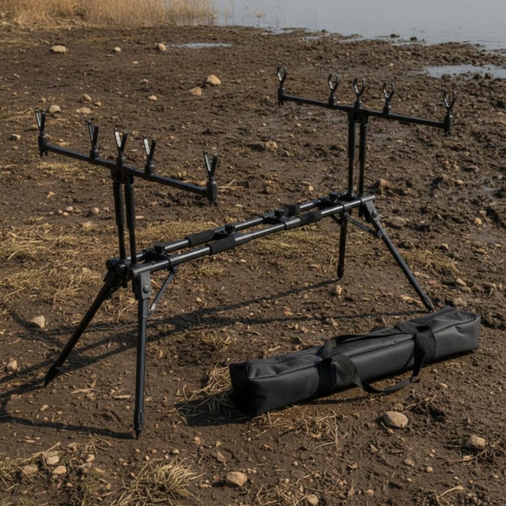 Fishing Rod Pod Foldable Support with Carry Bag Portable for Outdoor