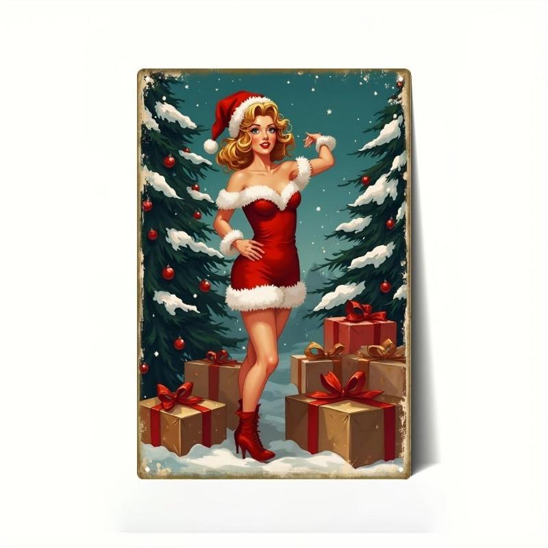 Lamiere Pin-Up Girl, Decorazione Metallica per Officina Garage 20x30cm
