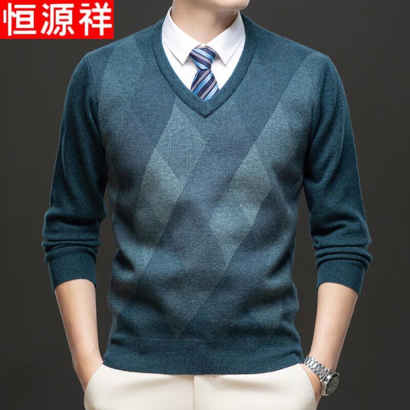 

Hengyuanxiang Men s Winter Fleece-Lined Round Neck Sweater 4XL