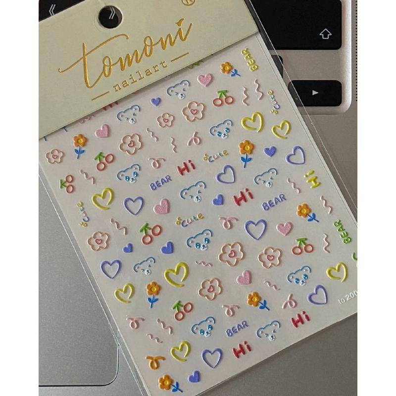 

Cute Bear Nail Stickers Kids Available High Color Rendering Ultra-Thin Clothing Stickers Cute material 2000
