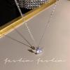 Exquisite S925 Sterling Silver Angel Wings Crown Pendant Necklace with Shiny Zircon and Rhinestones