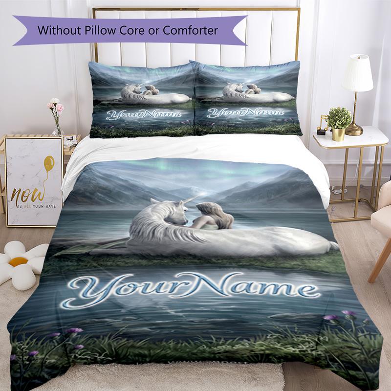 Illustrazioni Gotica Personalizza il tuo nome Set Biancheria da Letto Copripiumino Traspirante con Federe Decorazione per la Casa Regalo di Compleanno
