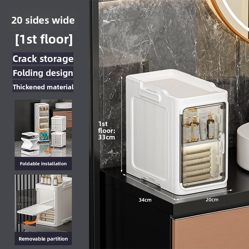 Folding bathroom storage cabinet 1/2/3/4/5/6 layers rack trolley kitchen bathroom locker children's toy folding cabinet narrow cabinet
