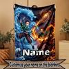 Individuelle Personalisierte Demon Slayer Druckdecke, Heimdekoration, Schlafzimmer, Sofa, Camping, Couch, Geschenke für Geburtstag Weihnachten