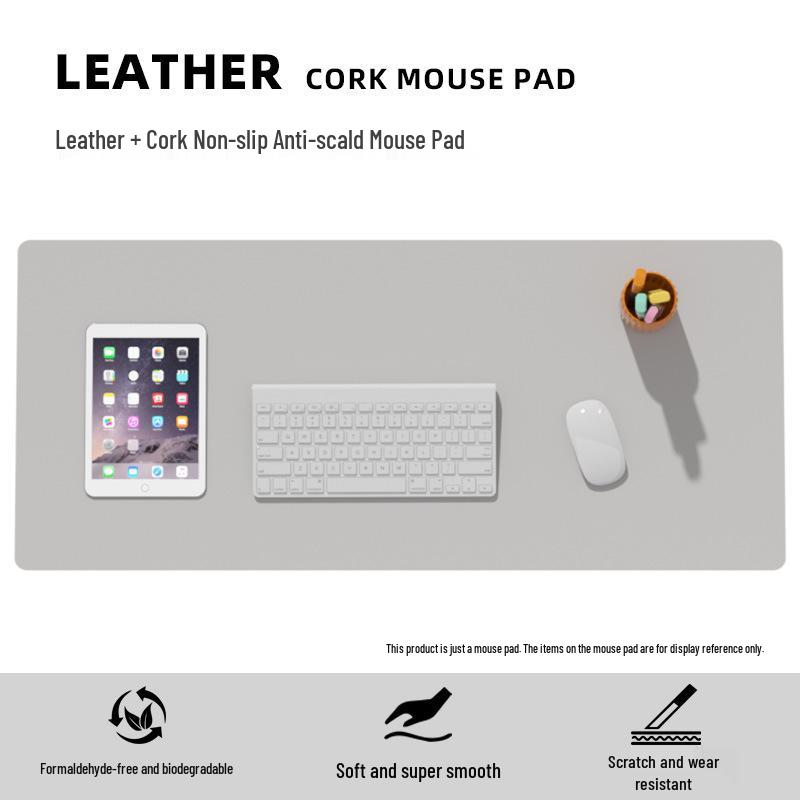 Extra Large Leather Cork Mouse and Keyboard Desk Pad for Office
