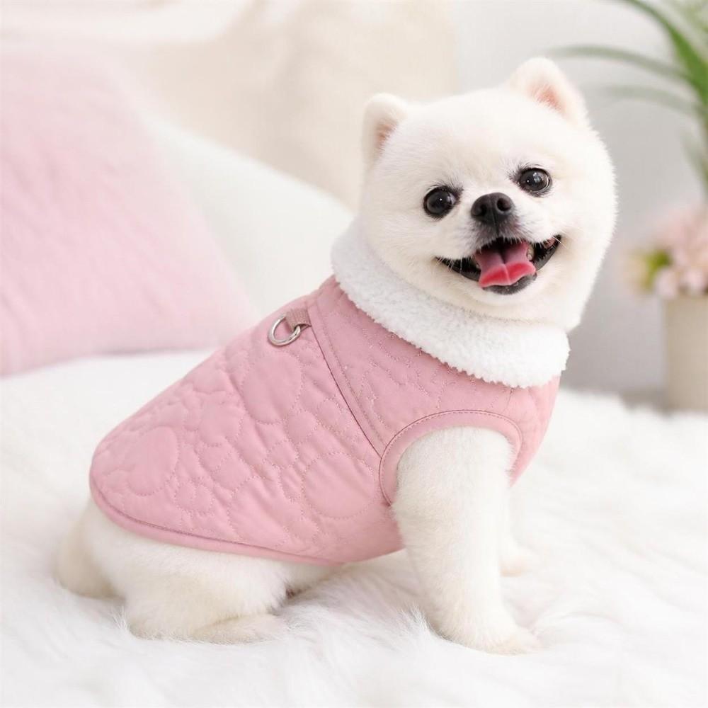 Windproof Dog Hiking Jacket Plush Dog Vest Coat Cute Dog Bodysuit Cat