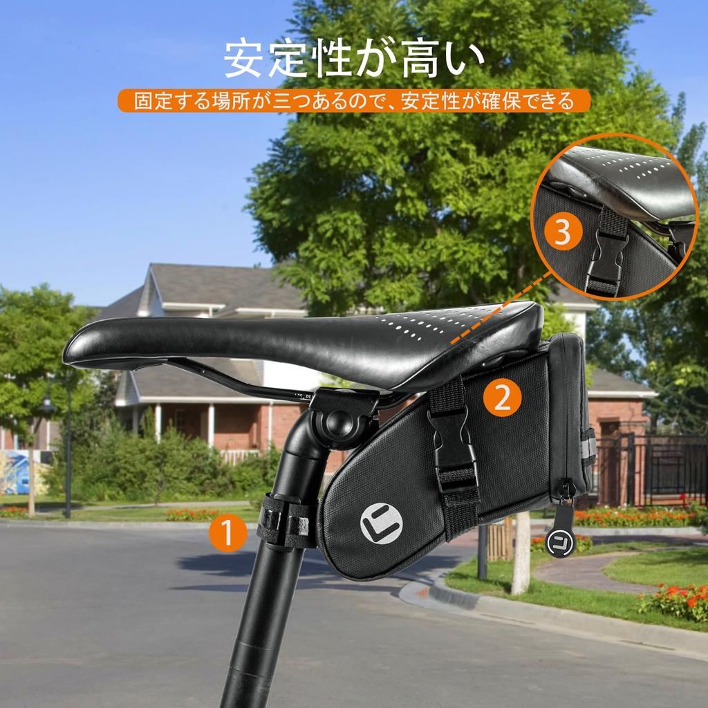 Compact Saddlebag with Water Water Reflective and Taillight Hanger for Easy Installation 0.8L Strap, Resistant, Repellent, Material, (Black)