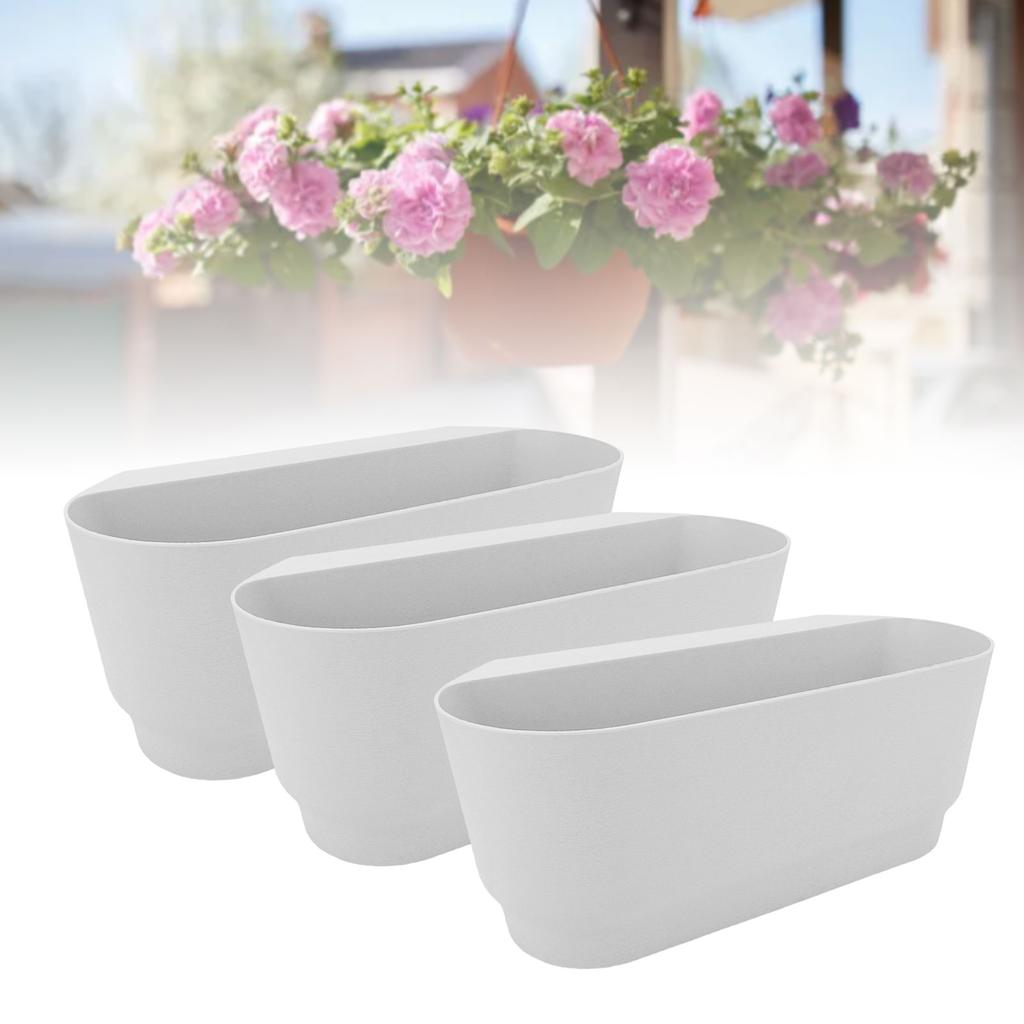 3PCS Hanging Flower Pots Railing Fence Planter Holder with Drainage Holes for Balcony Window Country