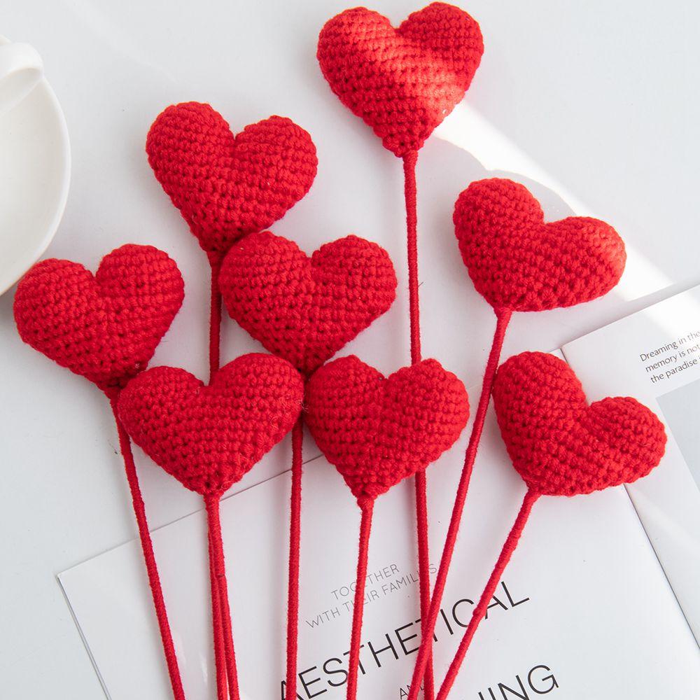 ArtificialFlower Handmade Crochet Yarn Sunflower Rose Outdoor Garden Arch Wedding Bridalbouquet Valentine Home Festival Diy Gift