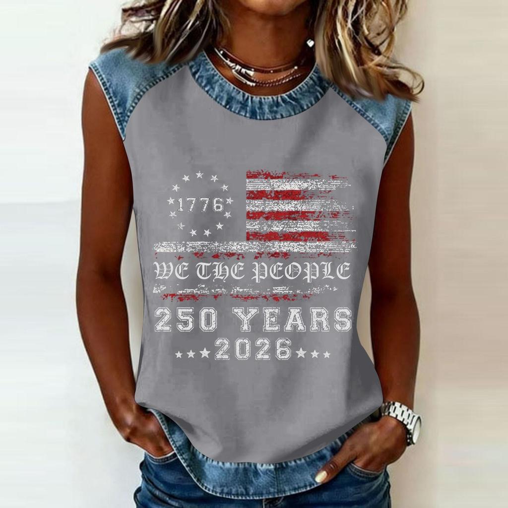 Women's Casual Round Neck Pullover Printed T-Shirt Top