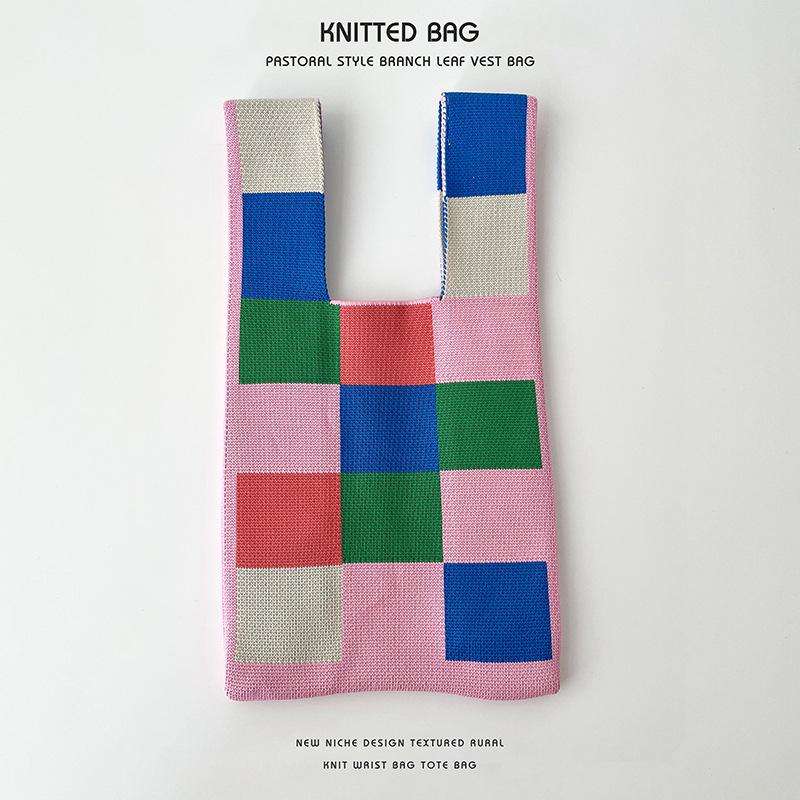 Colorful Knitted Handbags: Women's Fashion Shoulder Bags & Vest Waistcoat Styles