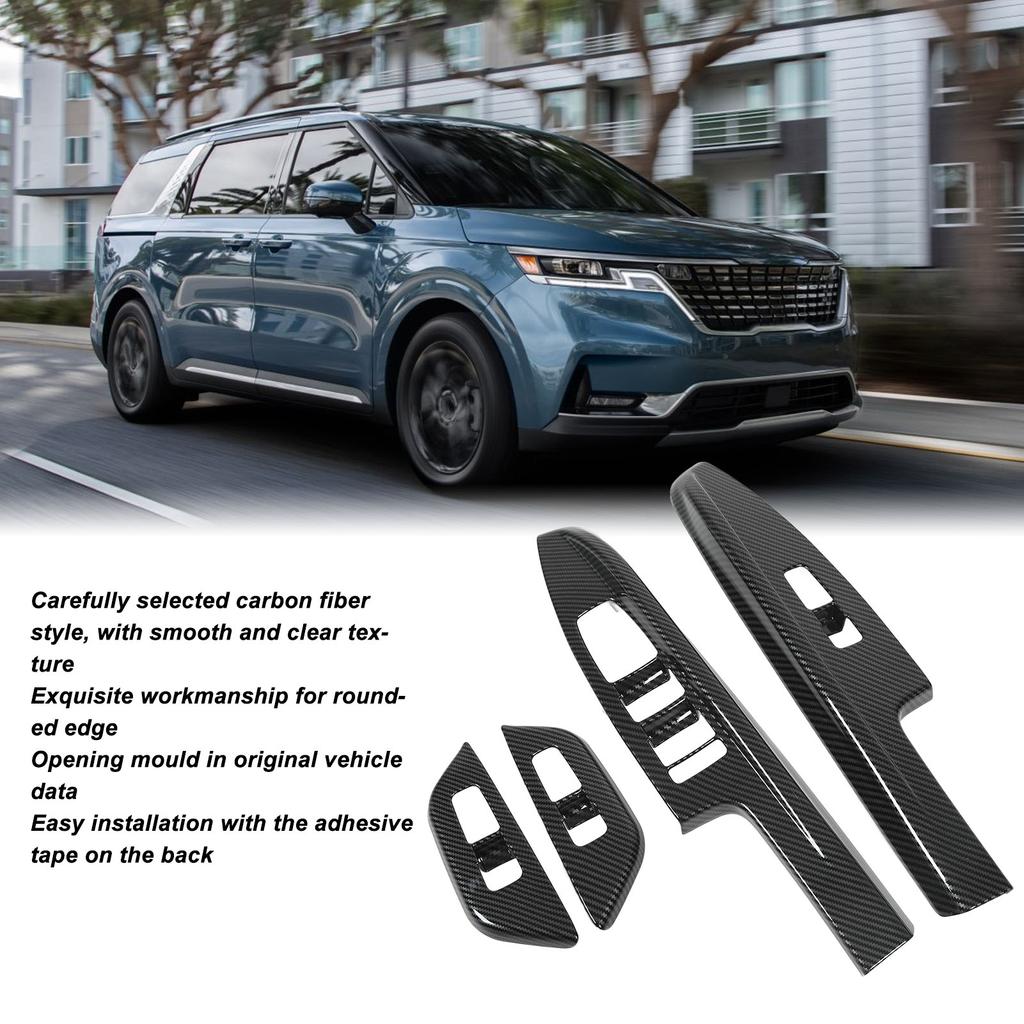 Window Lifter  Cover Stylish Carbon   Scratch Proof Prefect Fit Interior Window Control Panel Sticker for Car