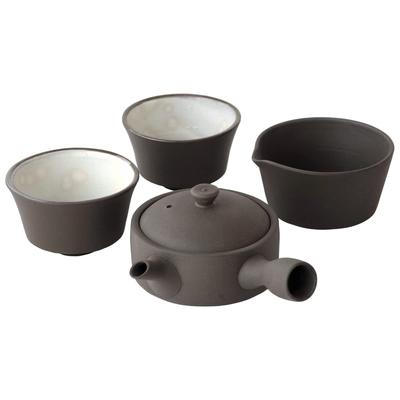 Théière Kamoshika Doguten Tea Time Direct 150 Ensemble d'ustensiles à thé Bol Sencha pour eau chaude 2 pièces Fabriqué au Japon Banko Ware Céramique Cadeau