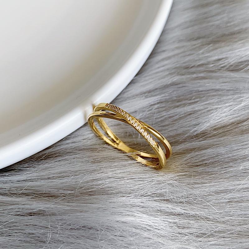 Women s Luxurious Non-Fading Zircon Crystal Ring – Exquisite Titanium Steel Size 9