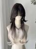 Ashely Wig Female Jellyfish Head Long Curly Hair Synthetic Wigs Fringe Layer Gradient Natural New Simulation Full Headband Wigs