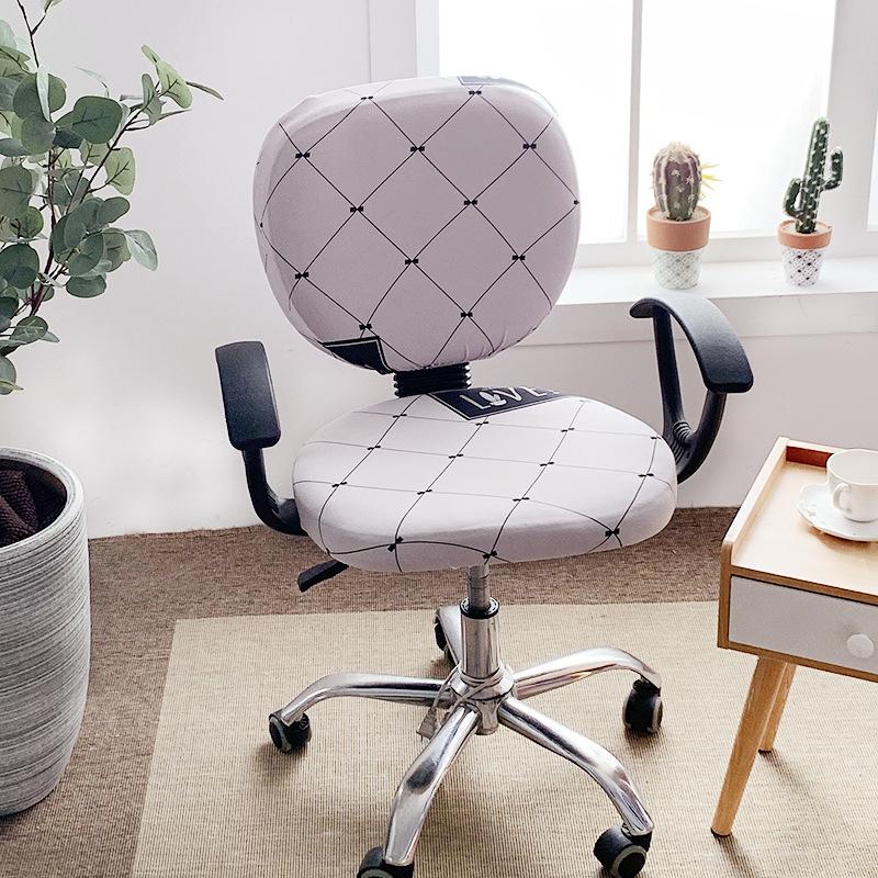 Husă pentru scaun de birou, îngroșată, jacquard, extensibilă, pentru scaun de birou, husă de protecție retractabilă pentru scaun pentru jocuri de birou, husă pentru scaun de birou