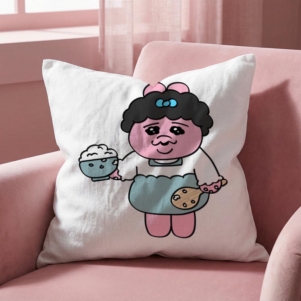 Kawaii O-Opanchu Usag Cushion Cover Multi-Scene Pillow Cover for Home & Car - Reversible, Soft & Durable for Daily Use