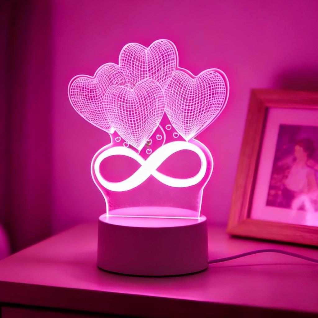1pc USB 3D Creative Love LED Night Light Christmas Decoration Home Bedroom Birthday Decoration Wedding Gifts